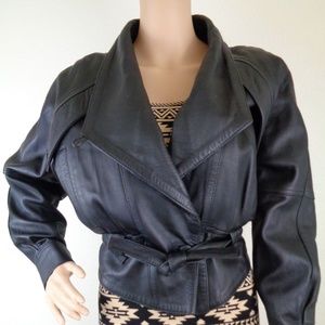 80s Vintage Tesatti Womens Leather Jacket 80s